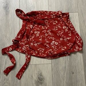 Floral Wrap Miniskirt